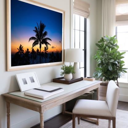 Cancun Sunset Palm Tree Print