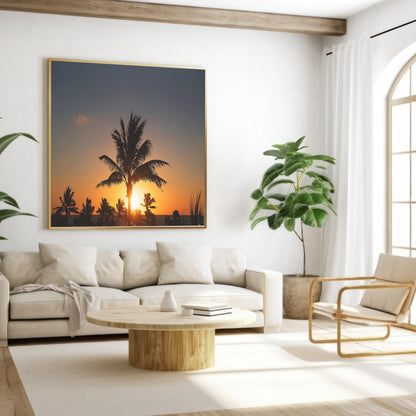 Sunset Palm Trees Cancun Print