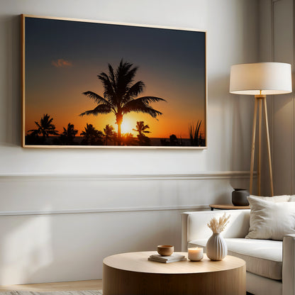 Sunset Palm Trees Cancun Print