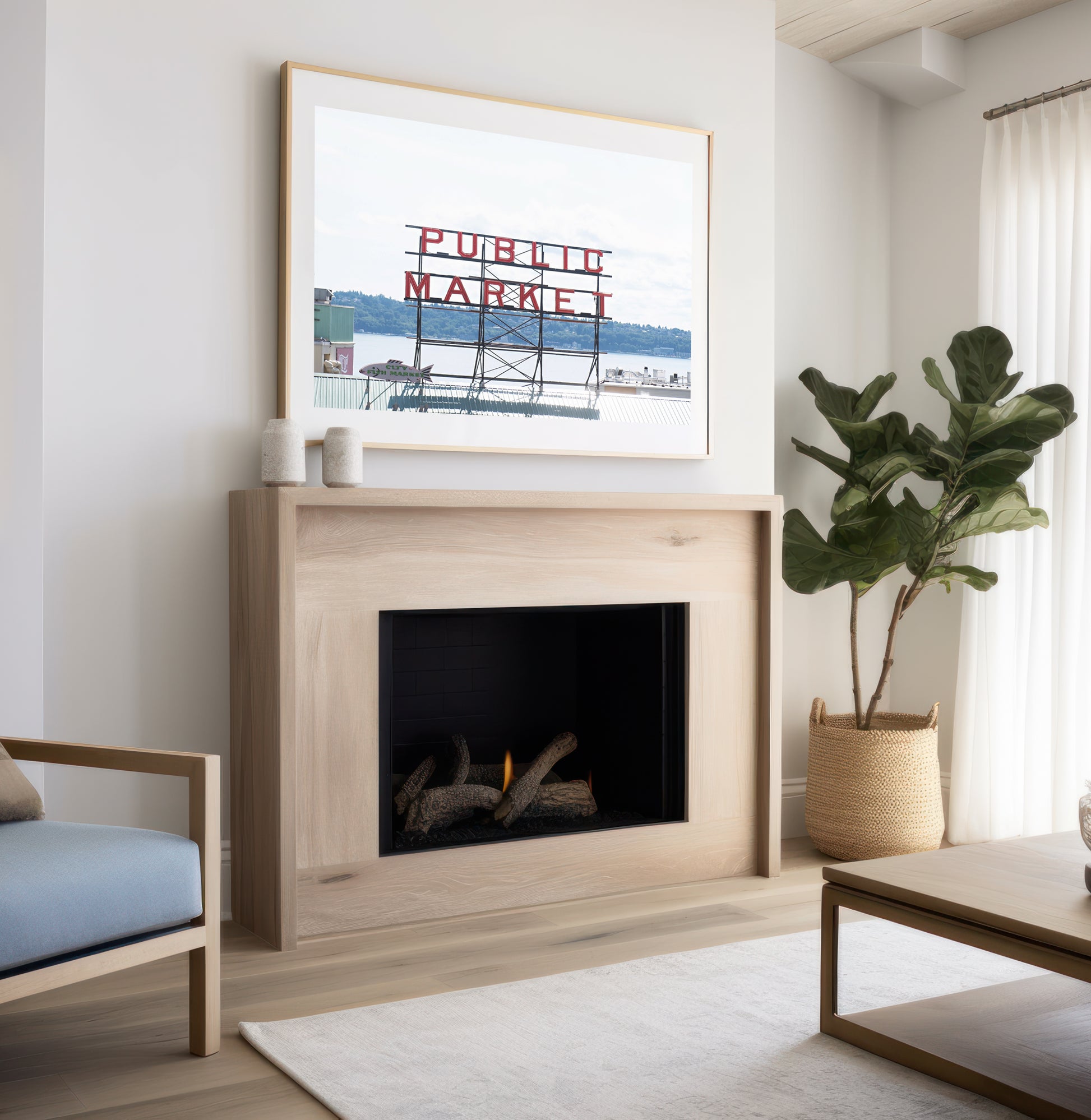 Pike Place Canvas | Public Market Sign Print | 17 Mile