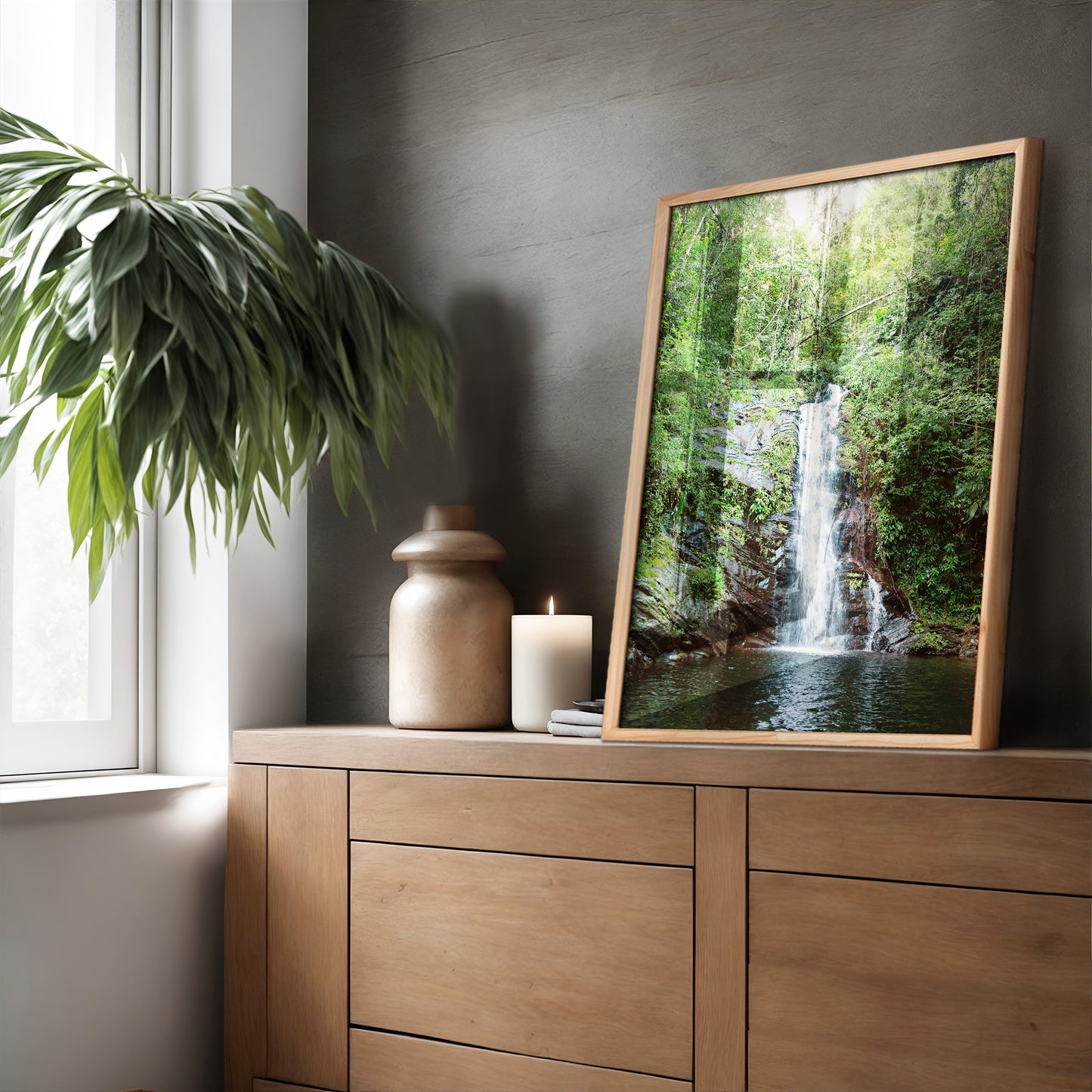 Belize Waterfall Wall Art | Waterfall Canvas Wall Art | 17 Mile