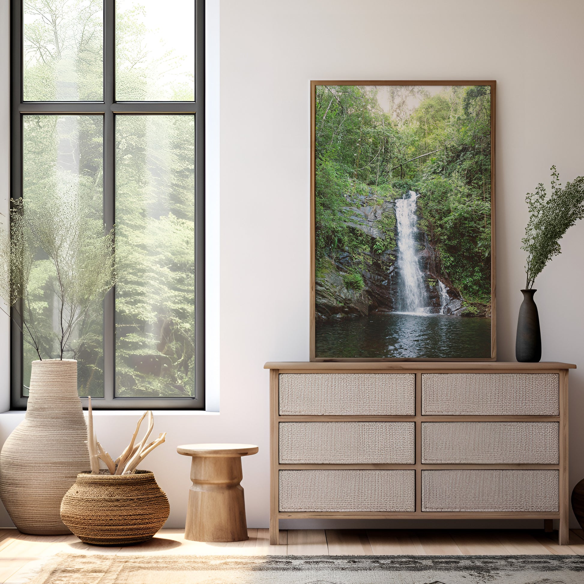 Belize Waterfall Wall Art | Waterfall Canvas Wall Art | 17 Mile
