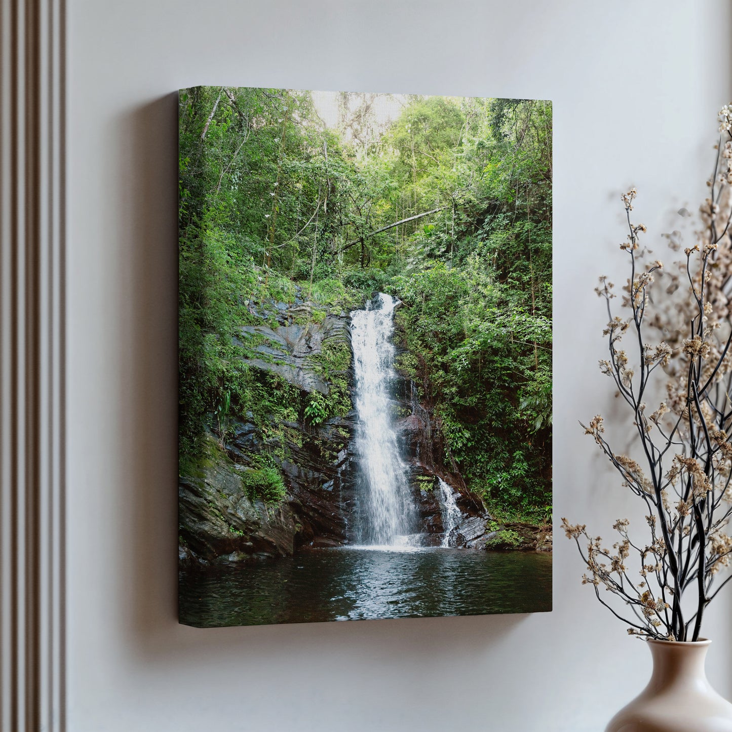 Belize Waterfall Wall Art | Waterfall Canvas Wall Art | 17 Mile
