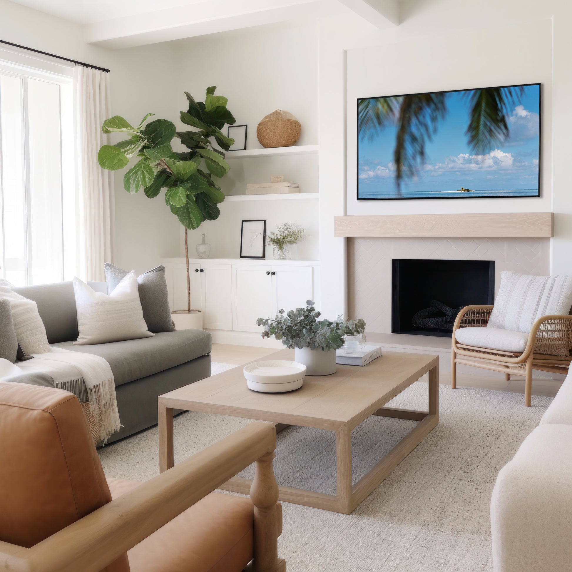 Botanical Leaf Print | Palm Leaves Canvas | 17 Mile