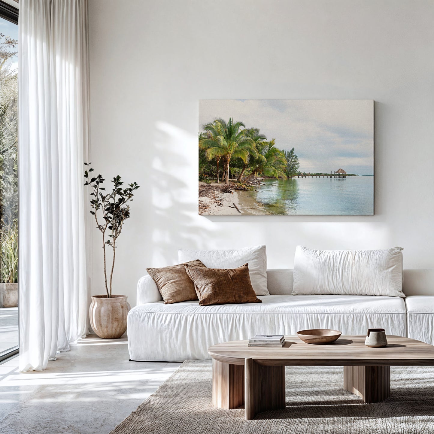 Belize Ocean Canvas | Tropical Beach Print | 17 Mile