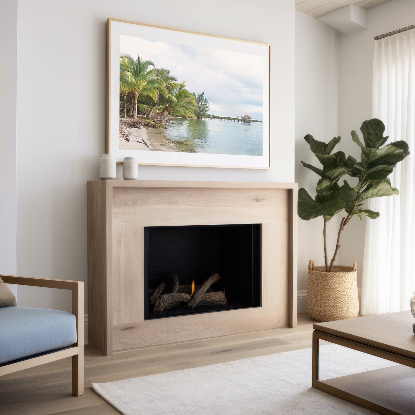 Belize Ocean Canvas | Tropical Beach Print | 17 Mile