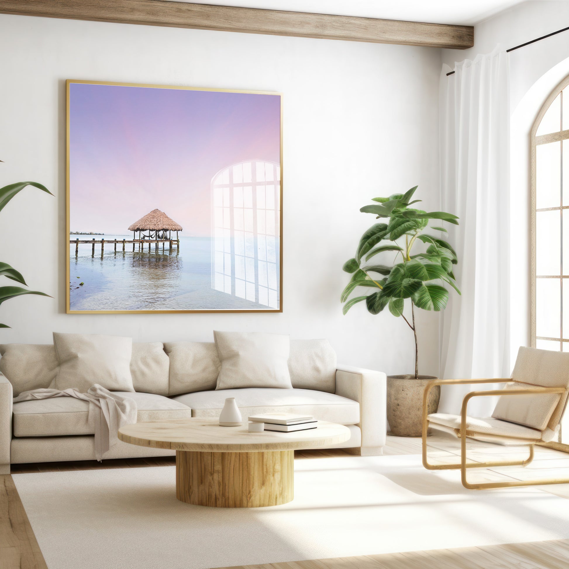 Oceanfront Bungalow Print | Wall Decor Canvas | 17 Mile