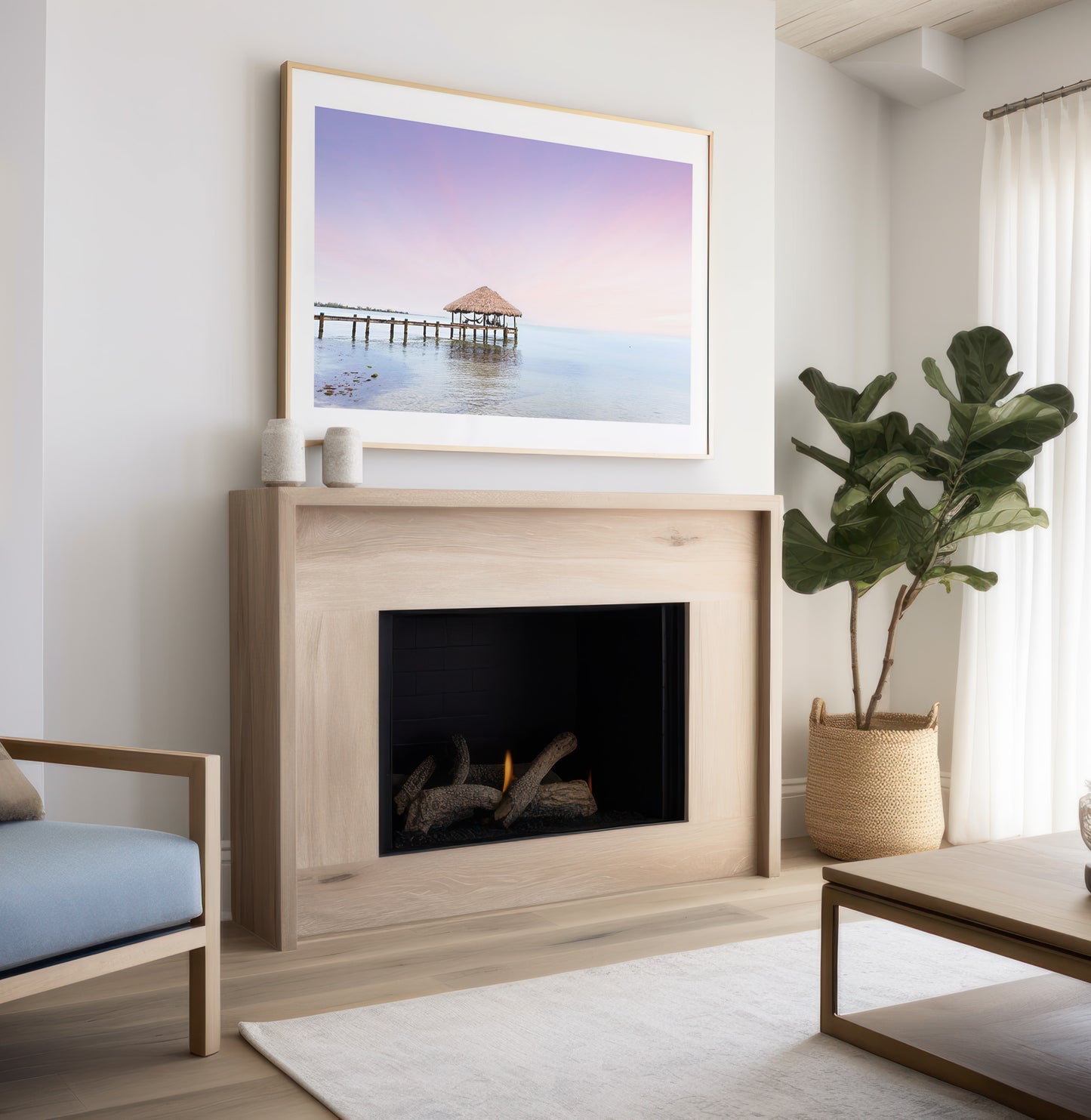 Oceanfront Bungalow Print | Wall Decor Canvas | 17 Mile
