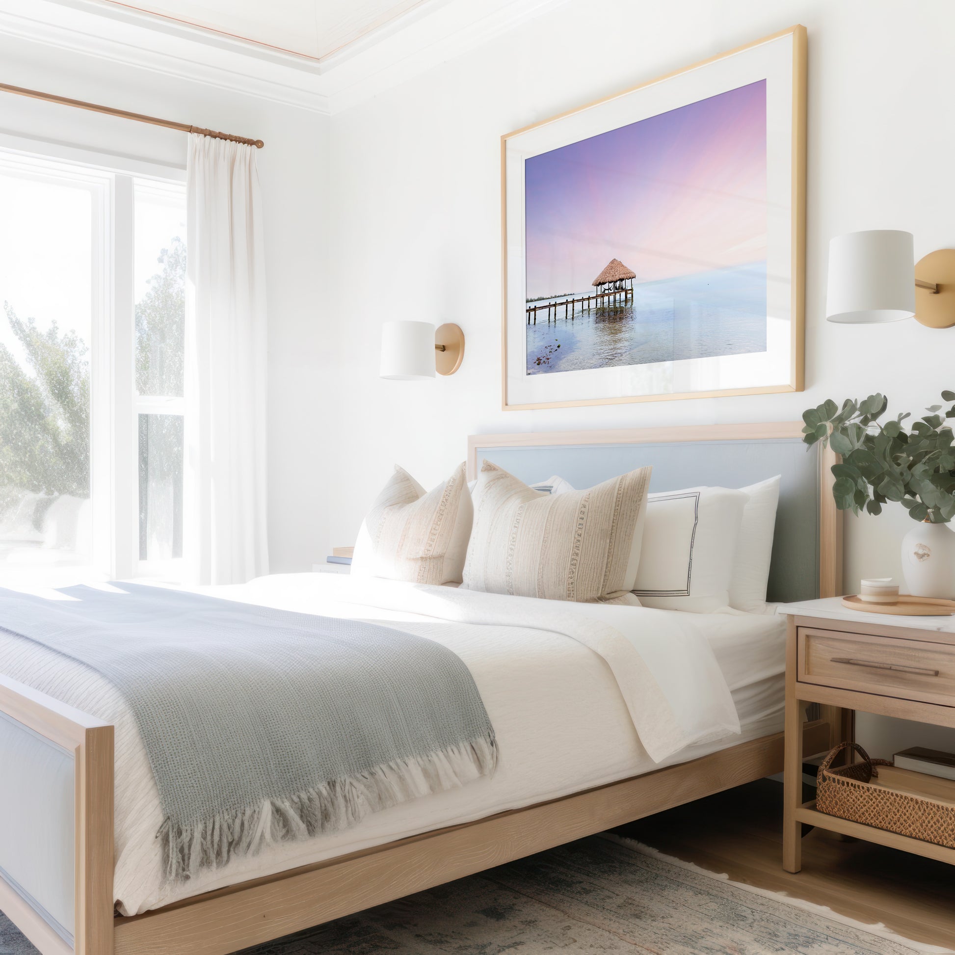 Oceanfront Bungalow Print | Wall Decor Canvas | 17 Mile