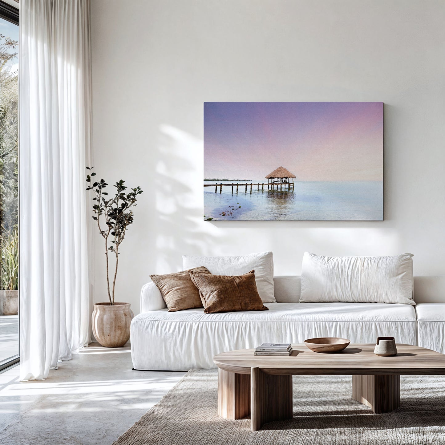 Oceanfront Bungalow Print | Wall Decor Canvas | 17 Mile