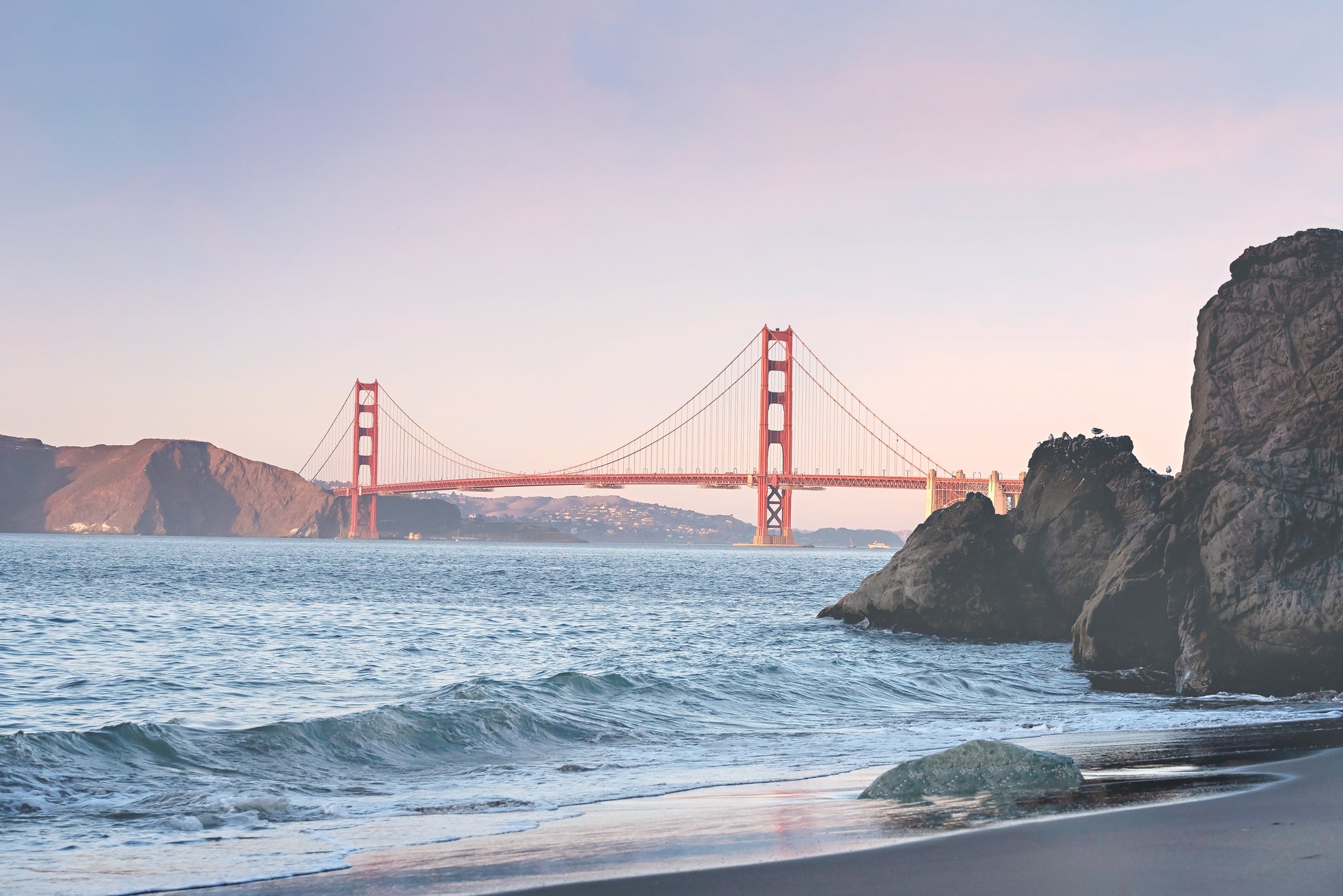Sunset Cityscape Canvas | Bridge Sunset Canvas | 17 Mile
