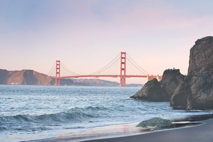 Sunset Cityscape Canvas | Bridge Sunset Canvas | 17 Mile