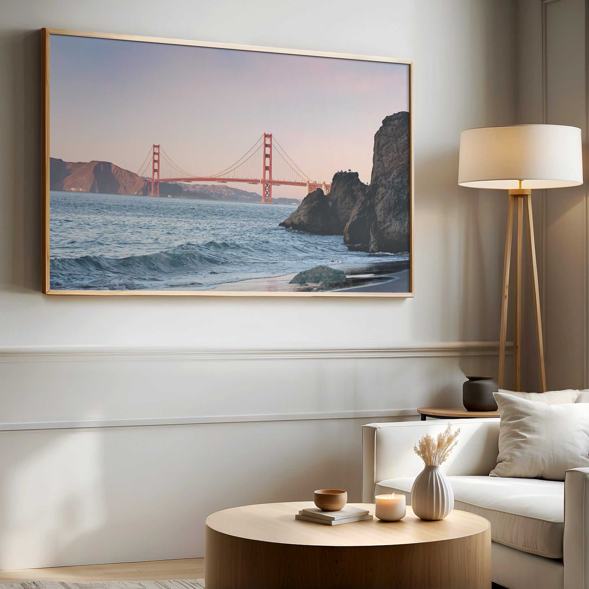 Sunset Cityscape Canvas | Bridge Sunset Canvas | 17 Mile