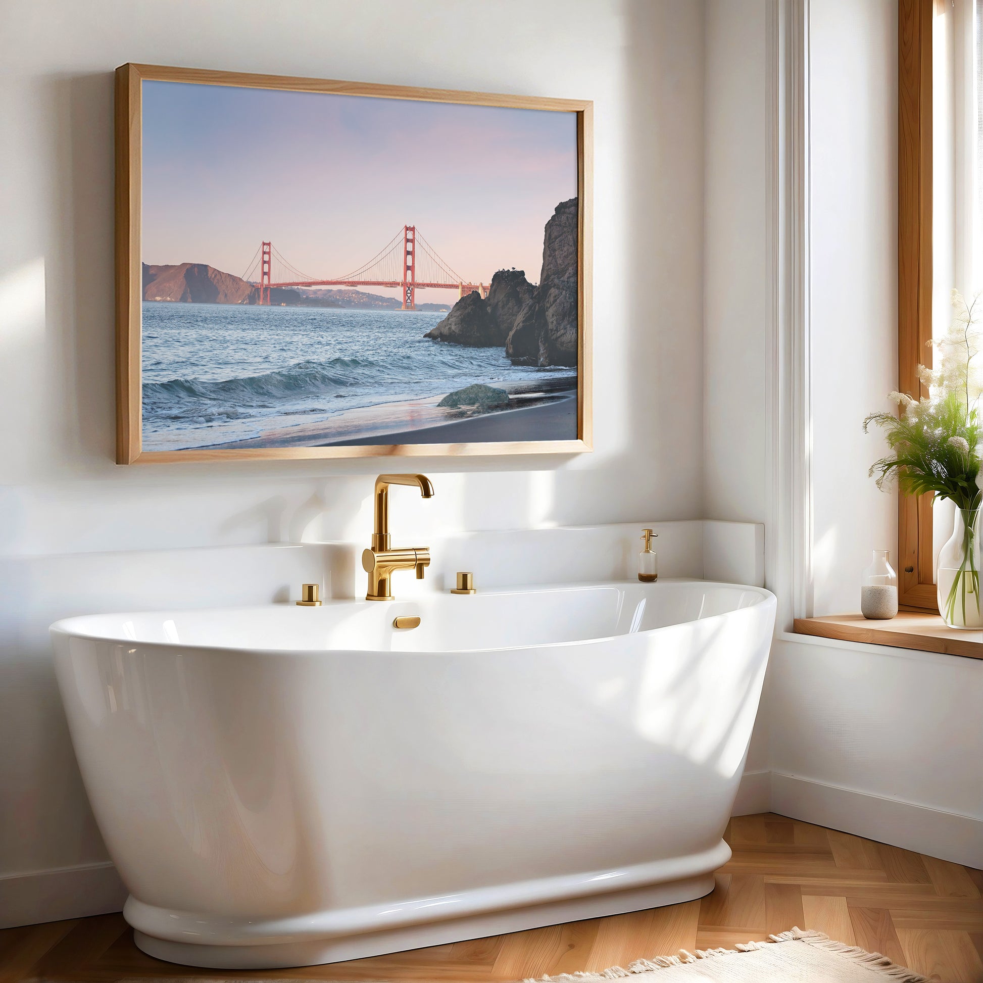 Sunset Cityscape Canvas | Bridge Sunset Canvas | 17 Mile