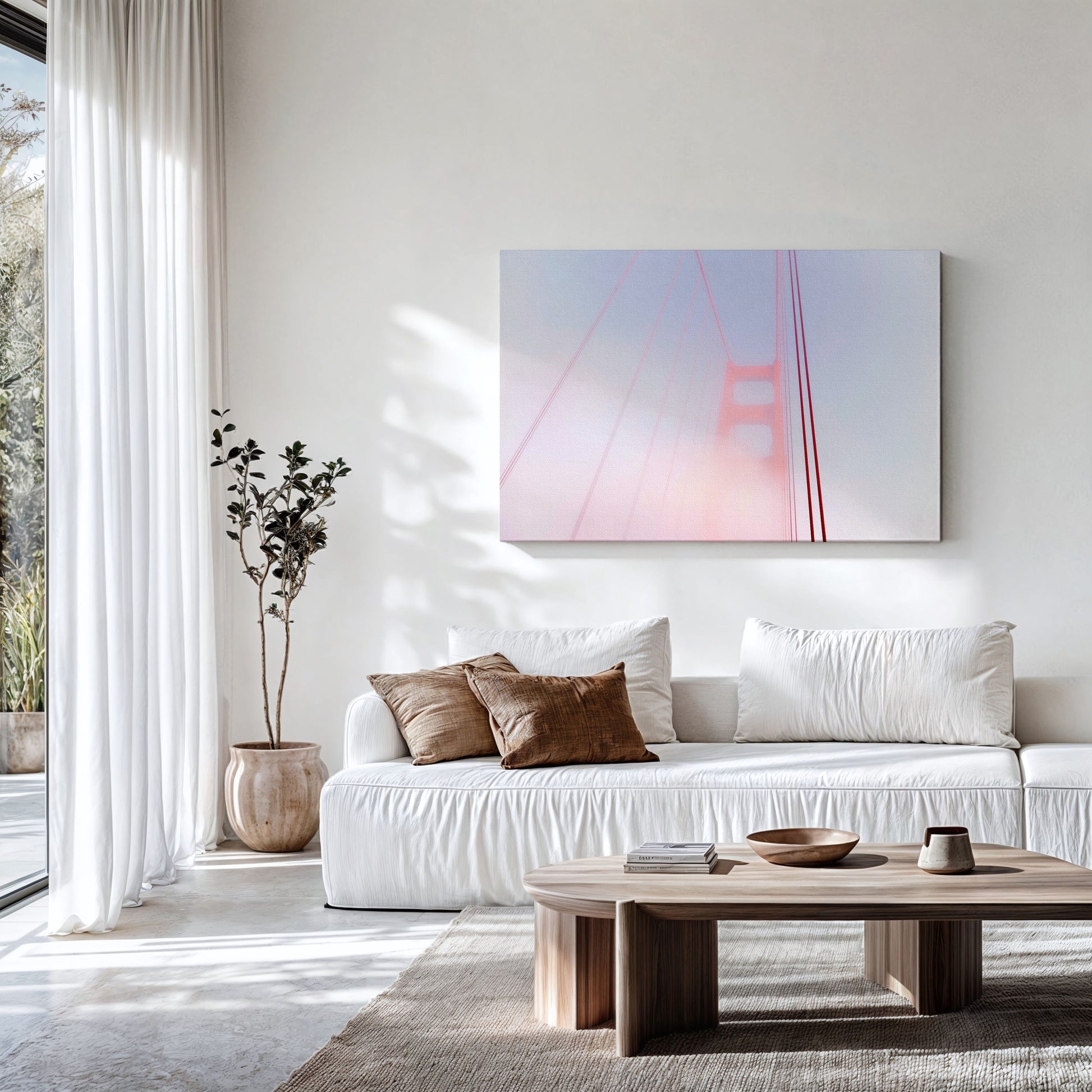 Modern Golden Gate Canvas | Golden Gate Print | 17 Mile