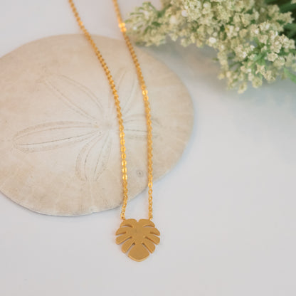 Palm Leaf Necklace | Stainless Steel Necklace | 17 Mile