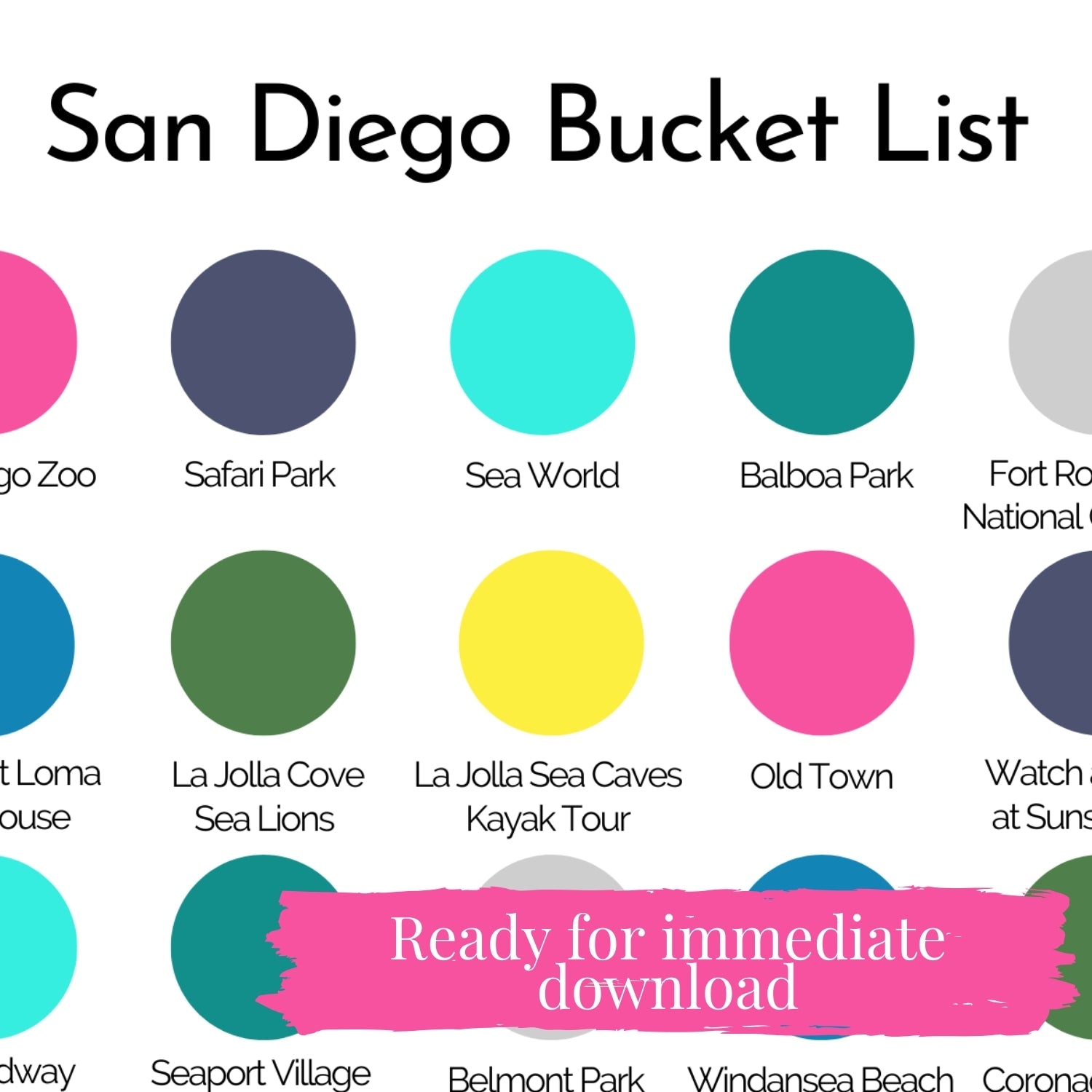 San Diego Bucket List | California Travel Sticker | 17 Mile