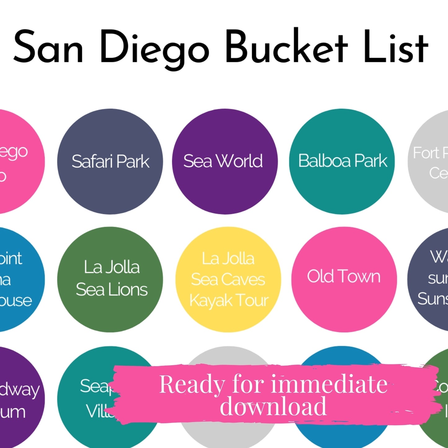 San Diego Bucket List | California Travel Sticker | 17 Mile