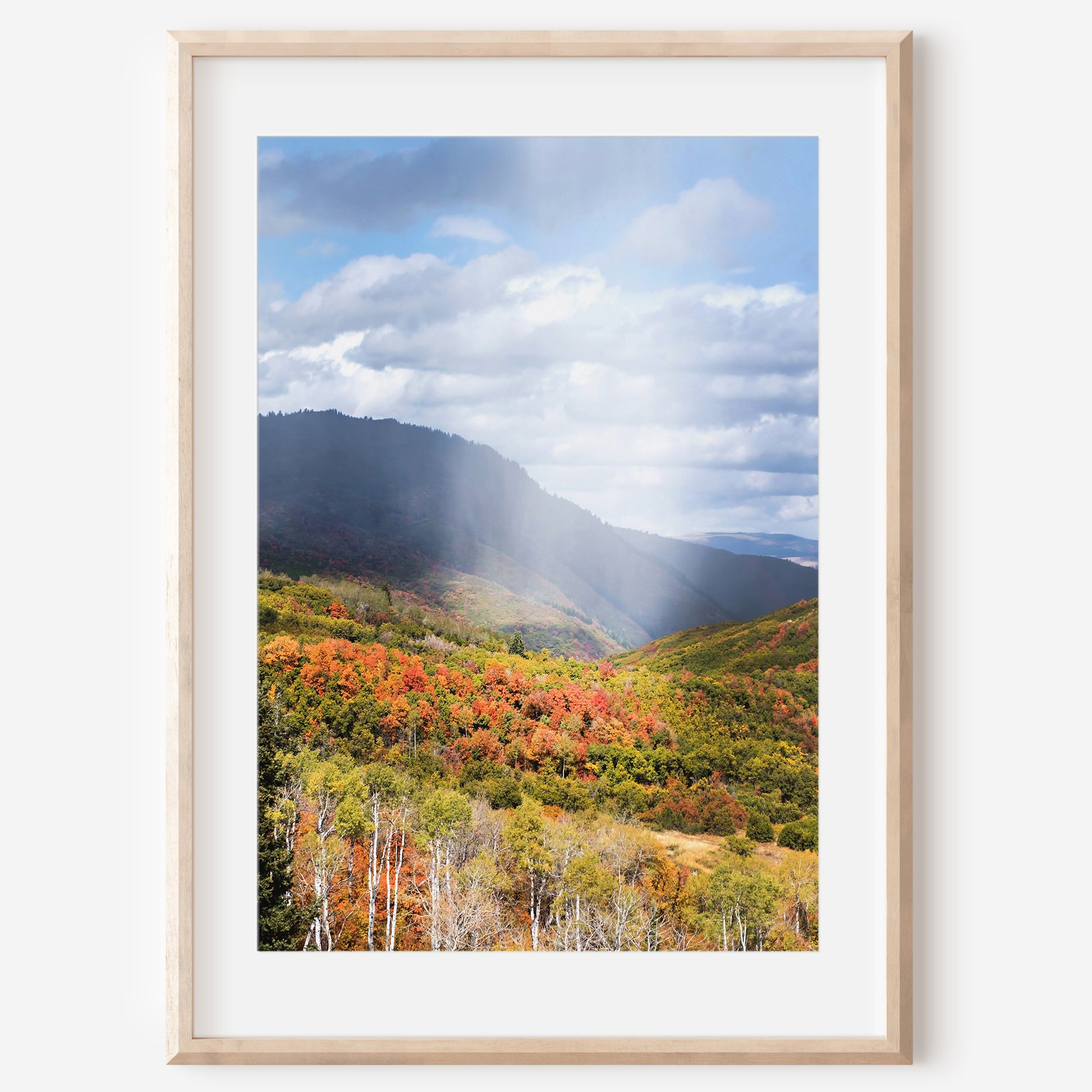 Rainy Autumn Mountain Print | Utah Fall Photography | 17 Mile