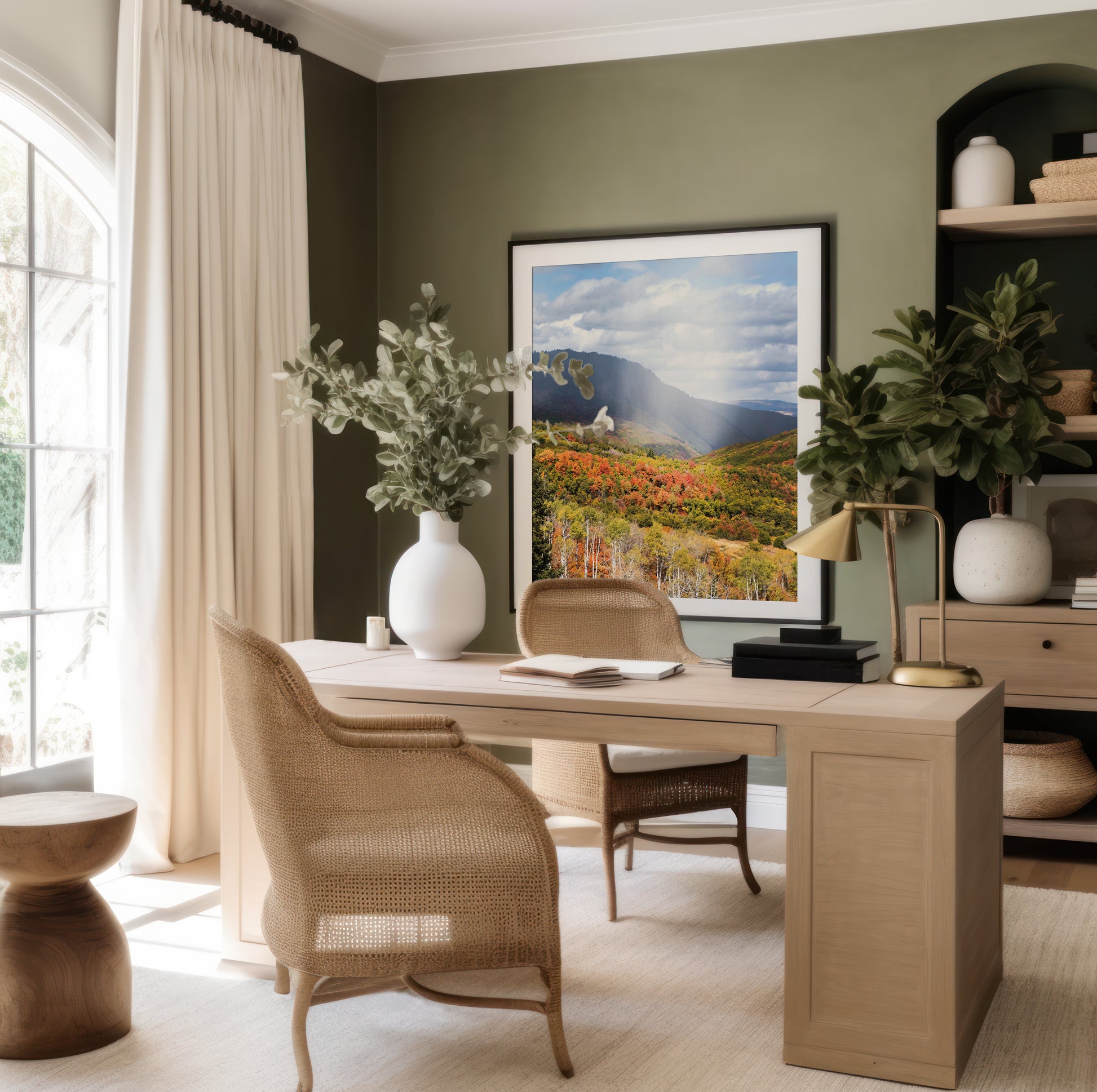 Rainy Autumn Mountain Print | Utah Fall Photography | 17 Mile