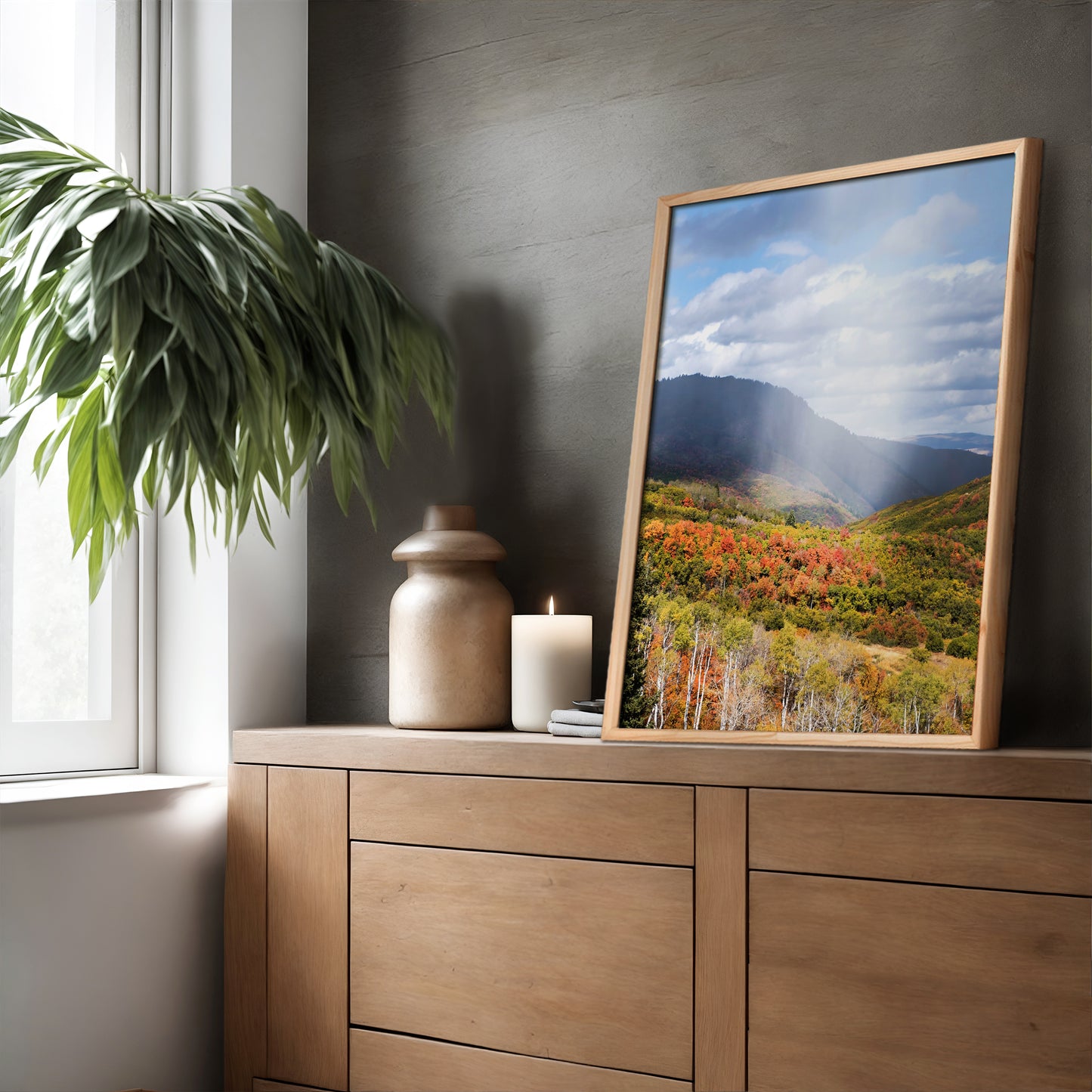 Rainy Autumn Mountain Print | Utah Fall Photography | 17 Mile