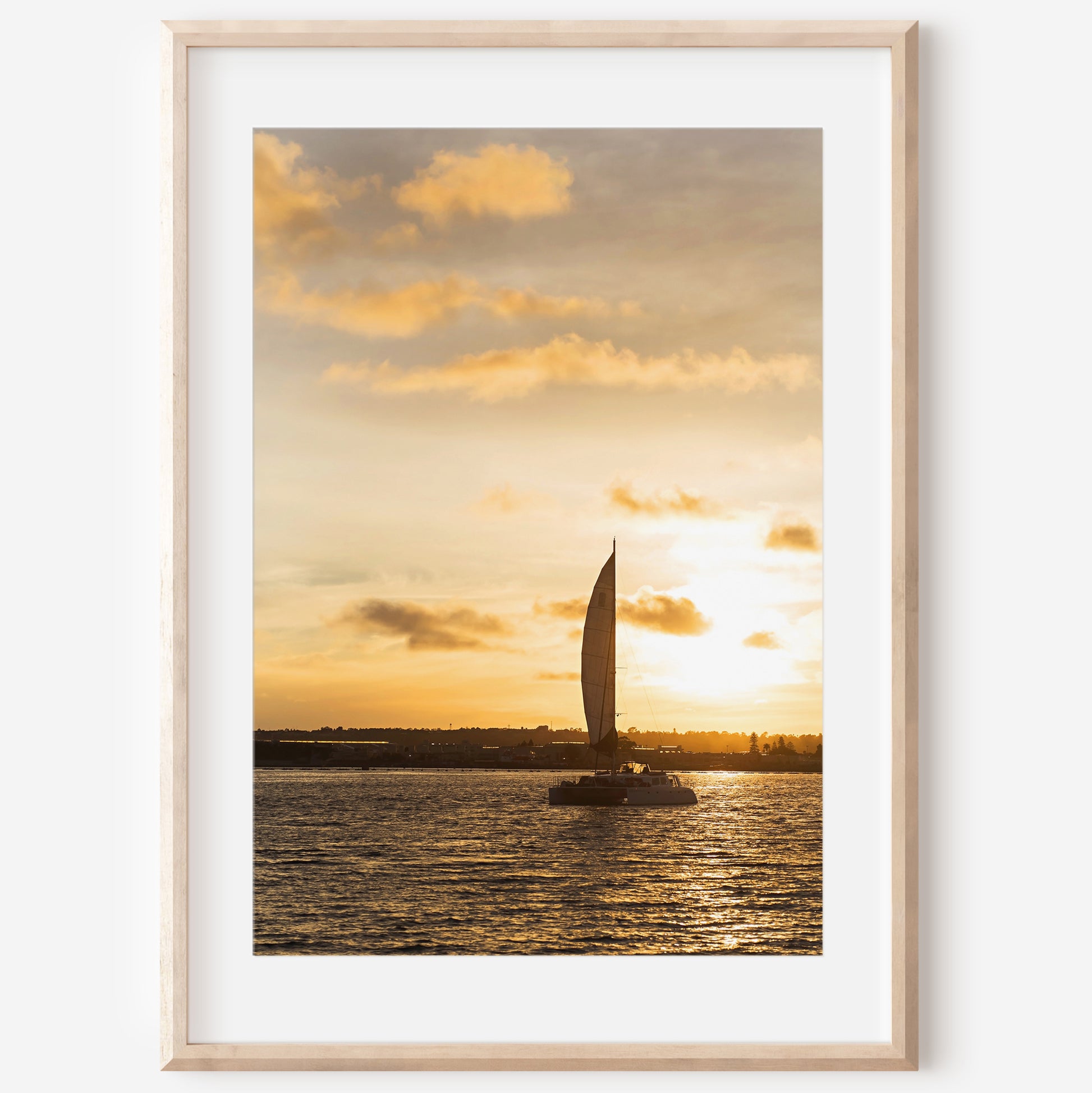 Sunset Sailboat Print | Sailboat Canvas Decor | 17 Mile