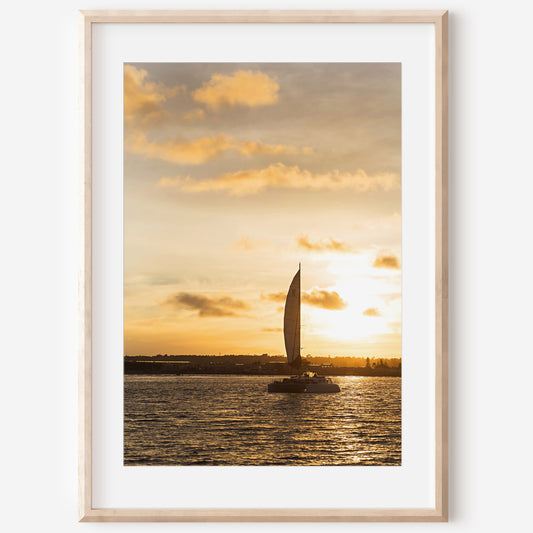 Sunset Sailboat Print | Sailboat Canvas Decor | 17 Mile