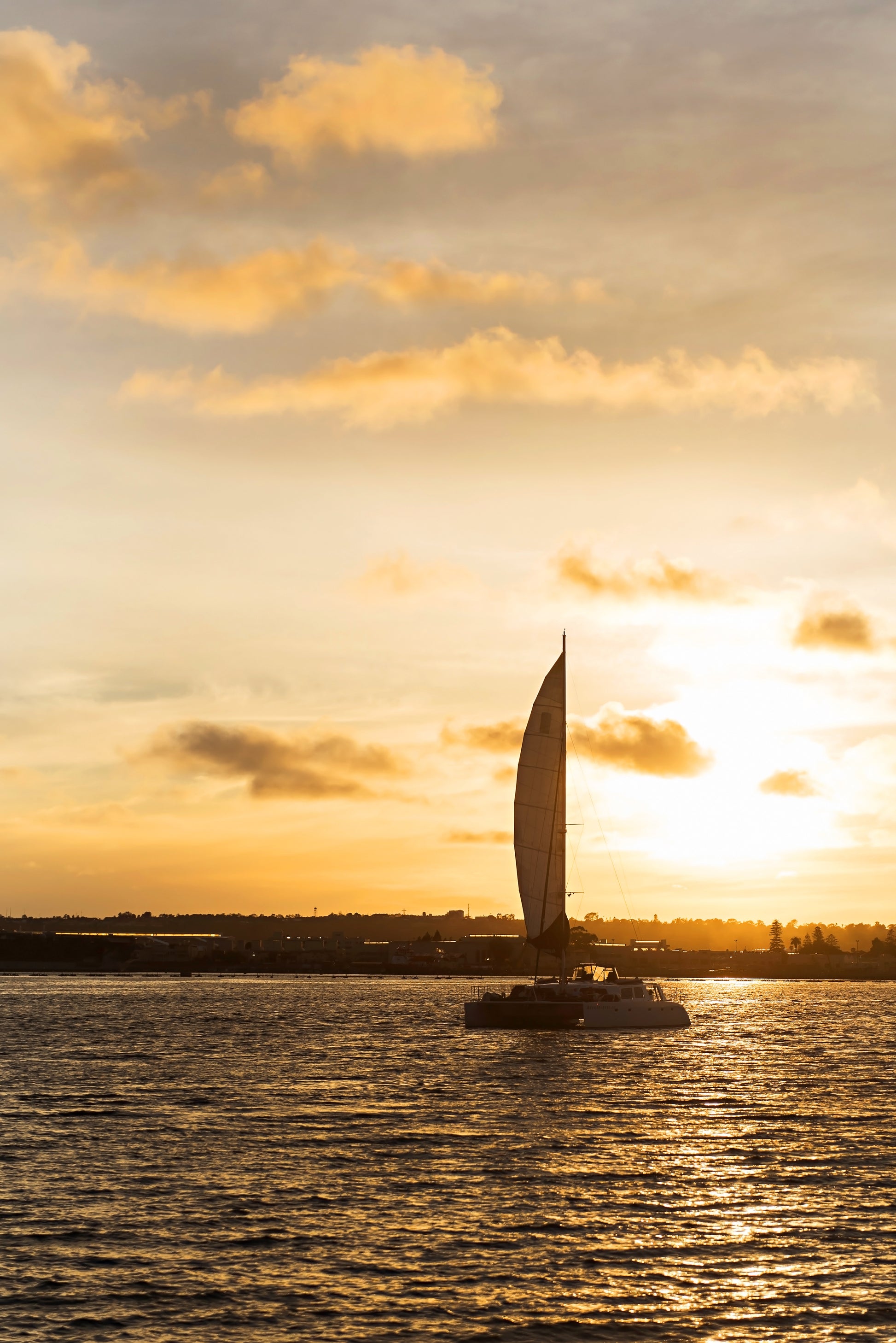 Sunset Sailboat Print | Sailboat Canvas Decor | 17 Mile