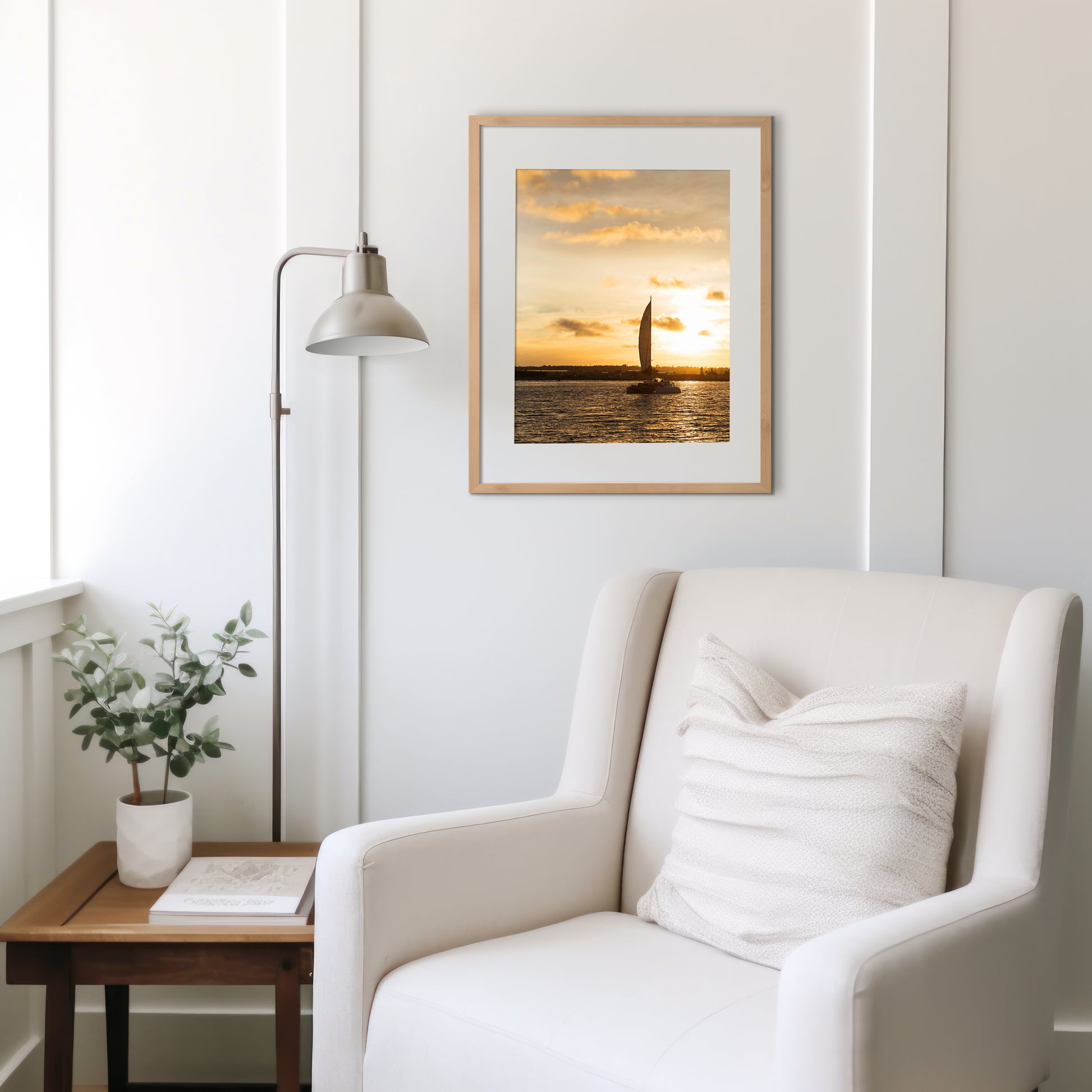 Sunset Sailboat Print | Sailboat Canvas Decor | 17 Mile