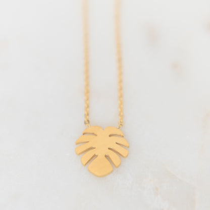 Palm Leaf Necklace | Stainless Steel Necklace | 17 Mile