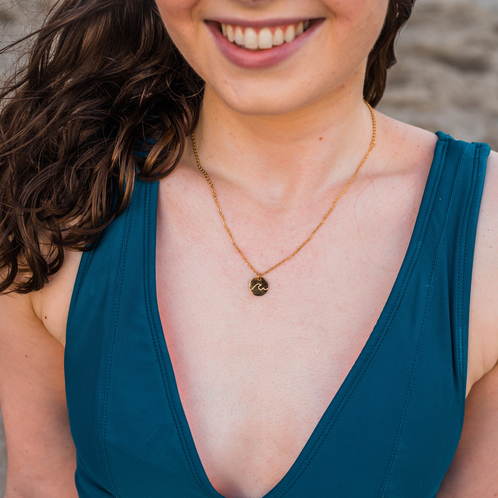 Ocean Wave Necklace | Unisex Wave Necklace | 17 Mile