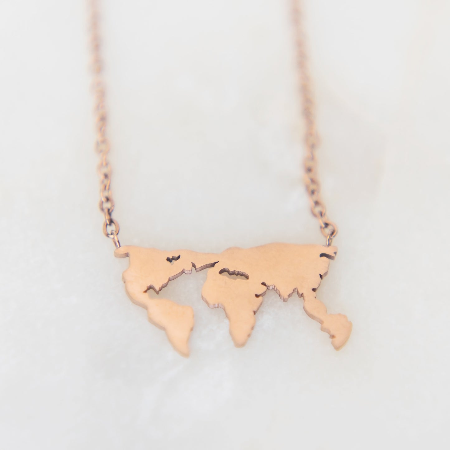 World Map Necklace | Stainless Steel Necklace | 17 Mile