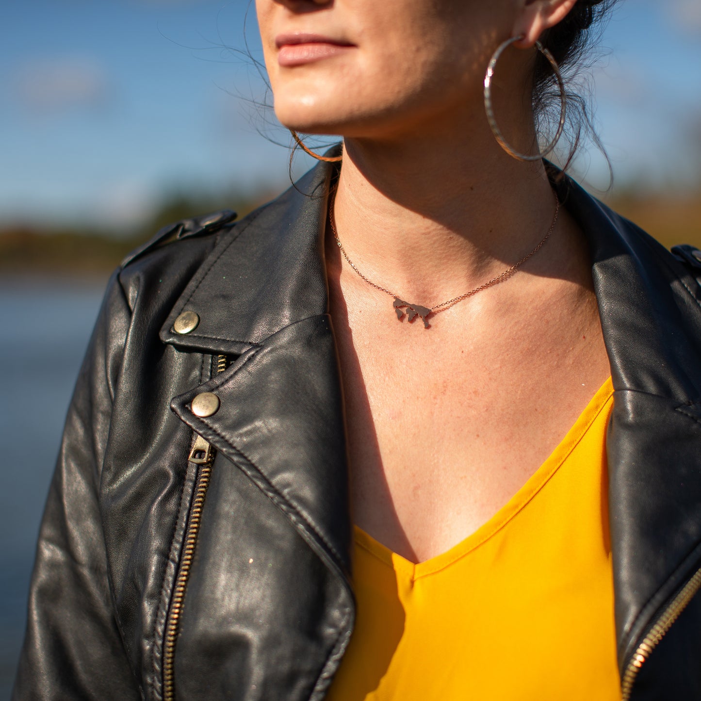 World Map Necklace | Stainless Steel Necklace | 17 Mile