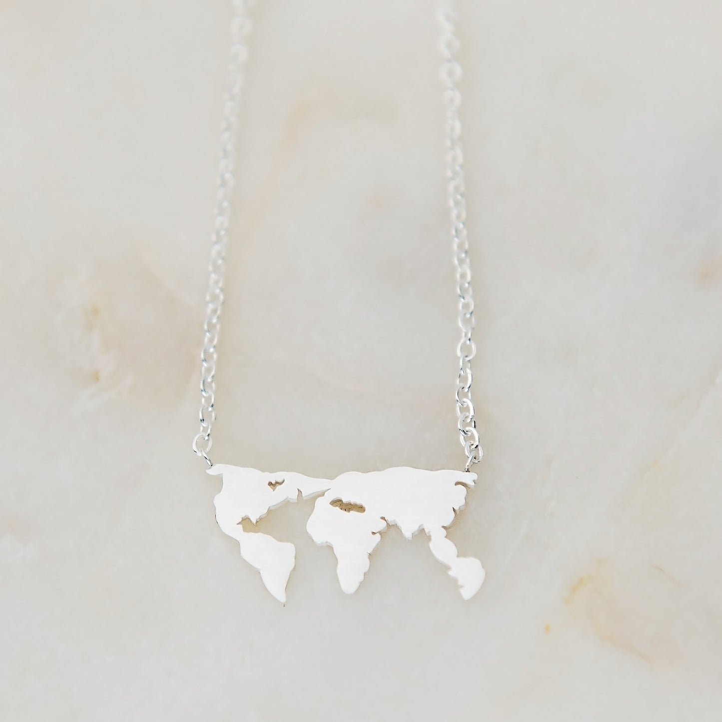 World Map Necklace | Stainless Steel Necklace | 17 Mile