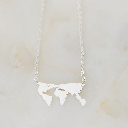 World Map Necklace | Stainless Steel Necklace | 17 Mile